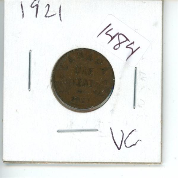 1921 Canadian 1 Cent Coin