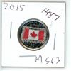 Image 1 : 2015 Canadian 25 Cent Commemorative Coin - 50 Years Flag - Color