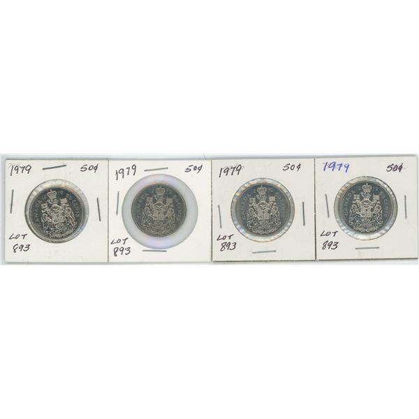 Lot of 4 1979 CAD 50 Cent Pcs.