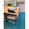 Image 2 : GREY ULINE 2 TIER 60"W X 24"D X 36"H ADJUSTABLE WORK BENCH WITH ART SUPPLY CONTENTS