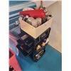 Image 2 : BLACK MOBILE ART CART WITH ASSORTED ART SUPPLIES & PLASTIC BINS