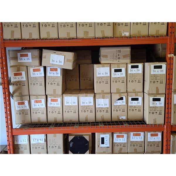 BAY OF APPROXIMATELY 36 BOXES OF 16 X 16 ASSORTED NATURAL, WHITE, BLACK NEW ZEALAND PINE