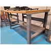 Image 2 : ULINE GREY METAL / NATURAL WOOD 48"W X 36"D X 30"H HEAVY DUTY TECH WORK BENCH