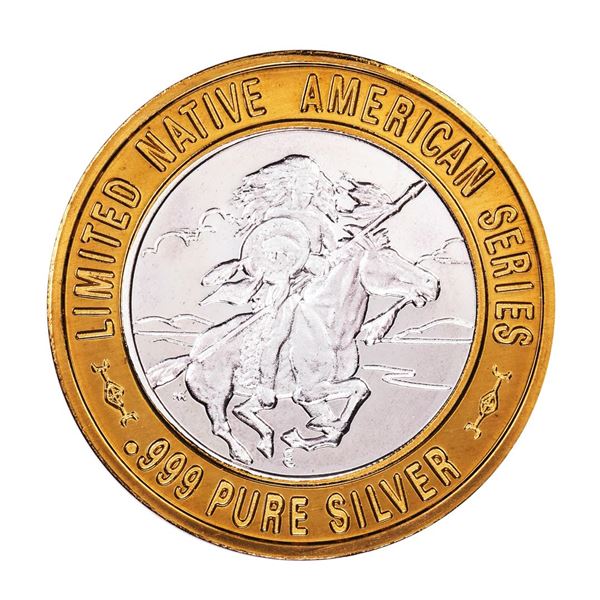 .999 Silver Chief Ouray, UTE $10 Casino Limited Native American Series Gaming Token