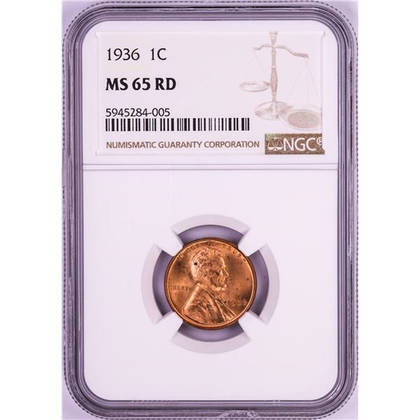 1936 Lincoln Wheat Cent Coin NGC MS65RD