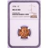 Image 1 : 1936 Lincoln Wheat Cent Coin NGC MS65RD