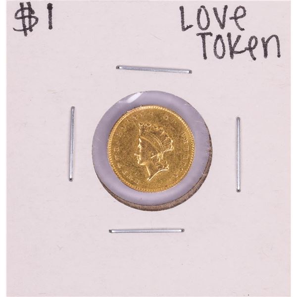 $1 Indian Princess Head Gold Love Token Coin
