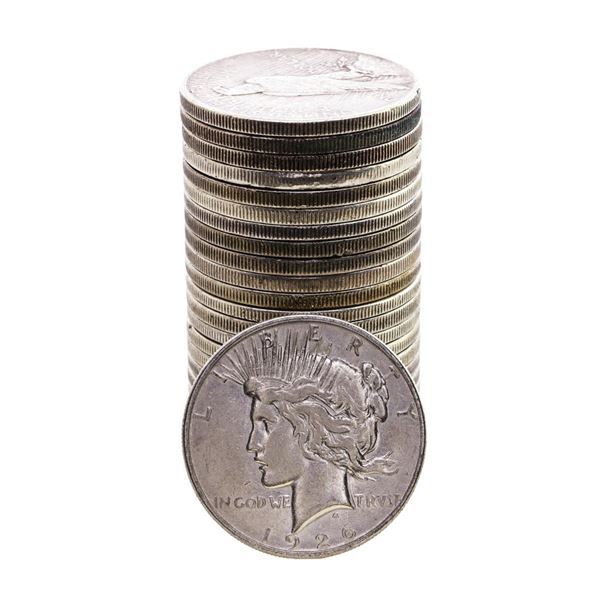 Lot of (25) $1 Peace Silver Dollar Coins