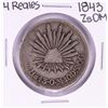 Image 1 : 1843 ZsOM Mexico 4 Reales Silver Coin