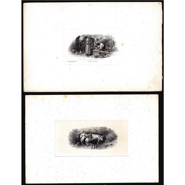 Lot of (2) 1800's Vignette from Original Proof Plates