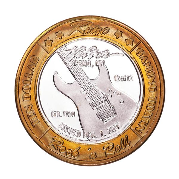.999 Silver Reno Hilton Nevada $10 Casino Limited Edition Gaming Token