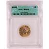 Image 1 : 1900 $5 Liberty Head Half Eagle Gold Coin ICG MS61