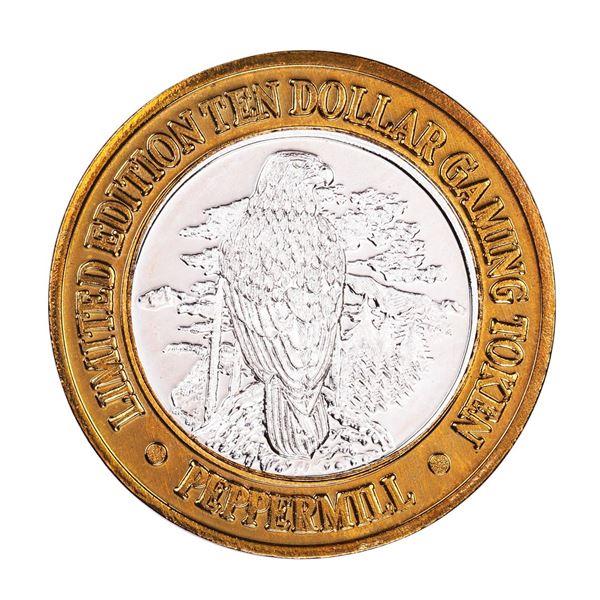 .999 Silver Peppermill Hotel Casino Reno, NV $10 Casino Limited Edition Gaming Token