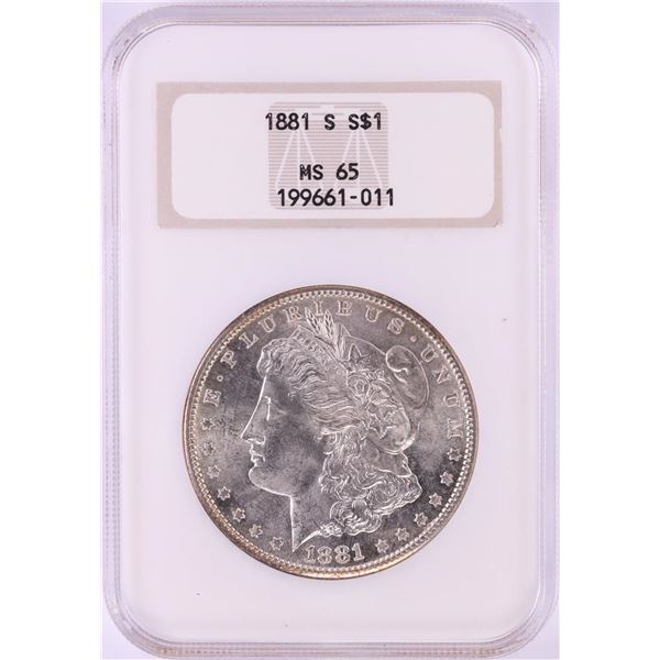 1881-S $1 Morgan Silver Dollar Coin NGC MS65 Old Fatty Holder
