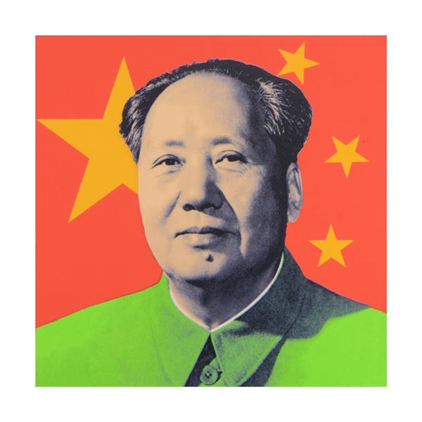 Steve Kaufman (1960-2010) "Chairman Mao" Original Serigraph on Canvas