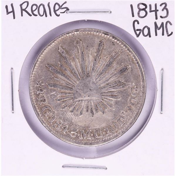 1843 GaMC Mexico 4 Reales Silver Coin