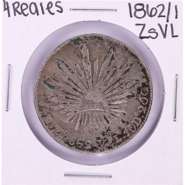 1862/1 ZsVL Mexico 4 Reales Silver Coin