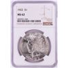 Image 1 : 1922 $1 Peace Silver Dollar Coin NGC MS62
