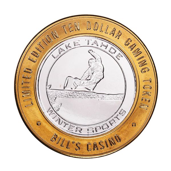 .999 Silver Bills Casino Lake Tahoe, Nevada $10 Limited Edition Gaming Token