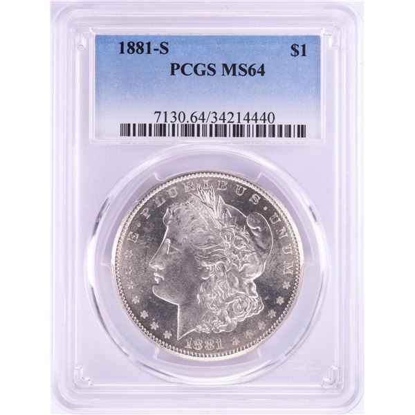 1881-S $1 Morgan Silver Dollar Coin PCGS MS64