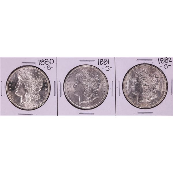 Lot of 1880-S to 1882-S $1 Morgan Silver Dollar Coins