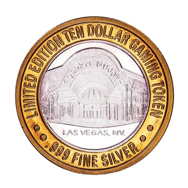 .999 Silver Golden Nugget Las Vegas, Nevada $10 Limited Edition Casino Gaming Token