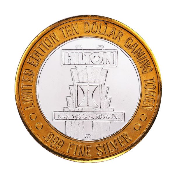 .999 Silver Hilton Las Vegas, Nevada $10 Casino Limited Edition Gaming Token