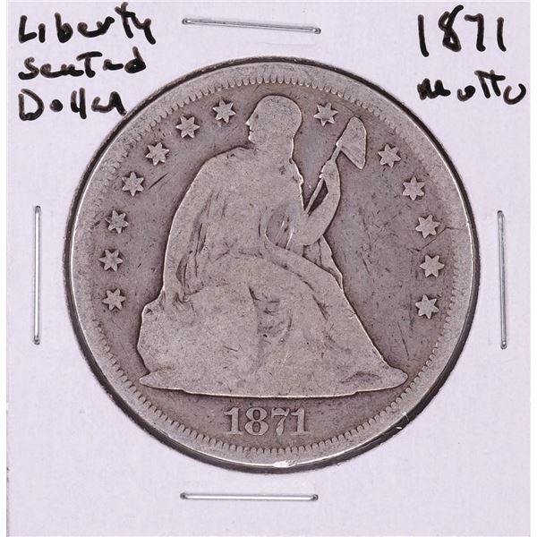 1871 Motto $1 Trade Silver Dollar Coin