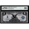 Image 1 : 1899 $1 Black Eagle Silver Certificate Note Fr.232 PMG About Uncirculated 50EPQ