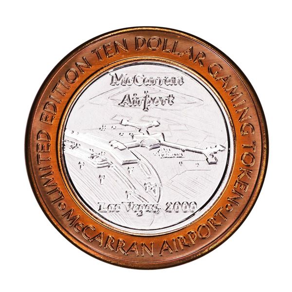 .999 Silver McCarran International Airport $10 Casino Limited Edition Gaming Token