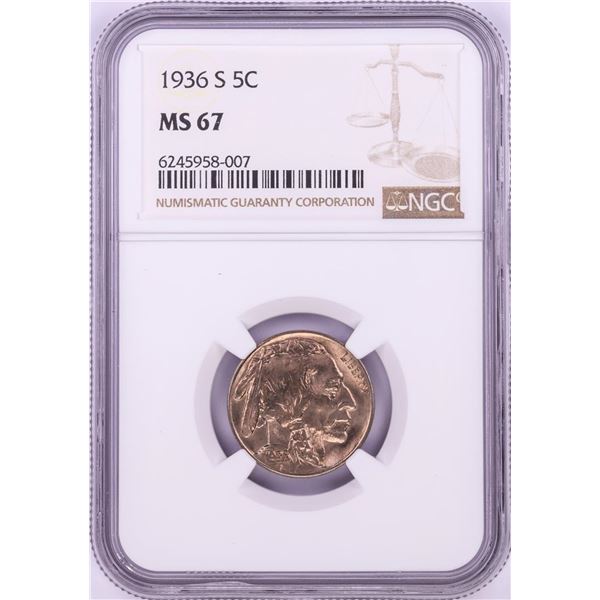 1936-S Buffalo Nickel Coin NGC MS67