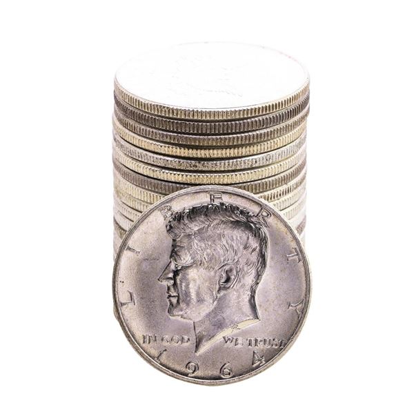 Roll of (20) Brilliant Uncirculated 1964 Kennedy Half Dollar Coins