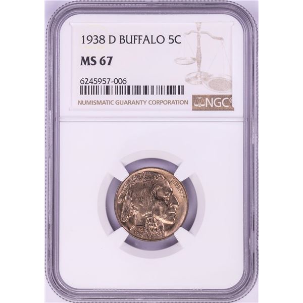 1938-D Buffalo Nickel Coin NGC MS67