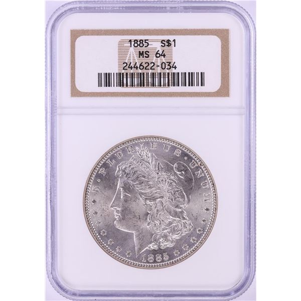 1885 $1 Morgan Silver Dollar Coin NGC MS64