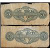 Image 2 : Lot of (2) 1863 $5 The State of Louisiana Baton Rouge, LA Obsolete Banknotes