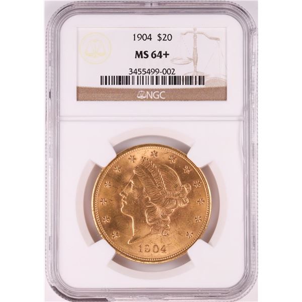 1904 $20 Liberty Head Double Eagle Gold Coin NGC MS64+