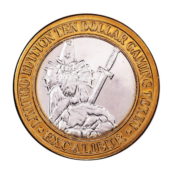 .999 Silver Excalibur Las Vegas, Nevada $10 Casino Limited Edition Gaming Token