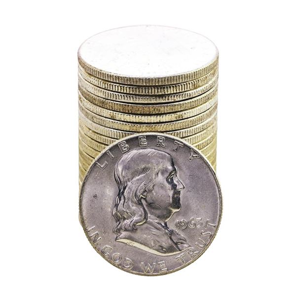 Roll of (20) Brilliant Uncirculated 1963 Franklin Half Dollar Coins
