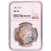 Image 1 : 1881-S $1 Morgan Silver Dollar Coin NGC MS63 Nice Toning