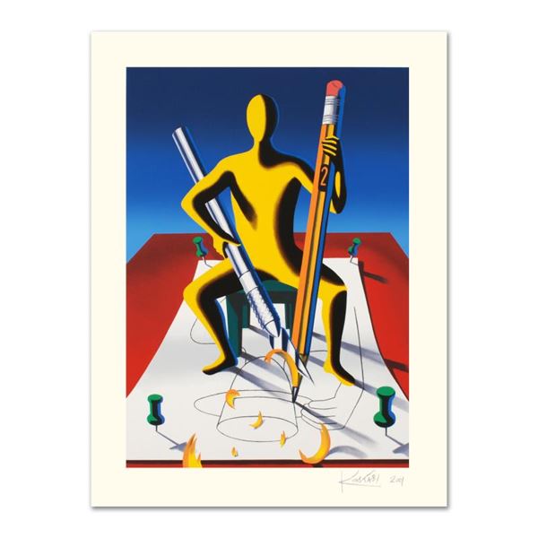 Mark Kostabi "Careful With That Ax Eugene" Limited Edition Serigraph on Paper