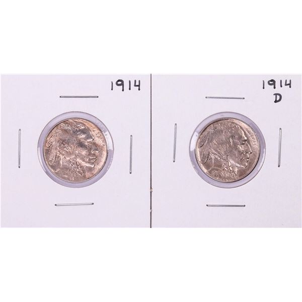 1914 & 1914-D Buffalo Nickel Coins