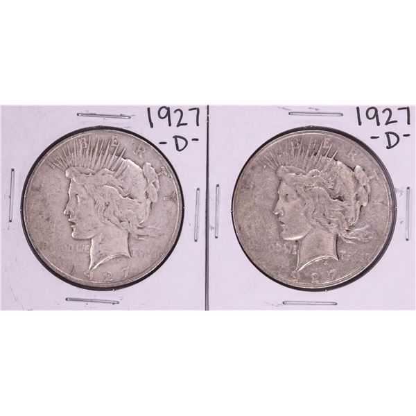 Lot of (2) 1927-D $1 Peace Silver Dollar Coins