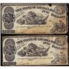 Image 1 : Lot of (2) 1863 $5 The State of Louisiana Baton Rouge, LA Obsolete Banknotes