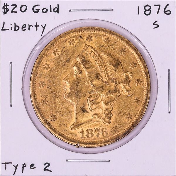 1876-S Type 2 $20 Liberty Head Double Eagle Gold Coin
