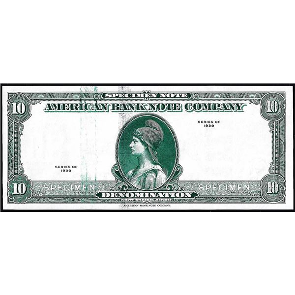 1929 Ten Unit American Bank Note Company Test Note