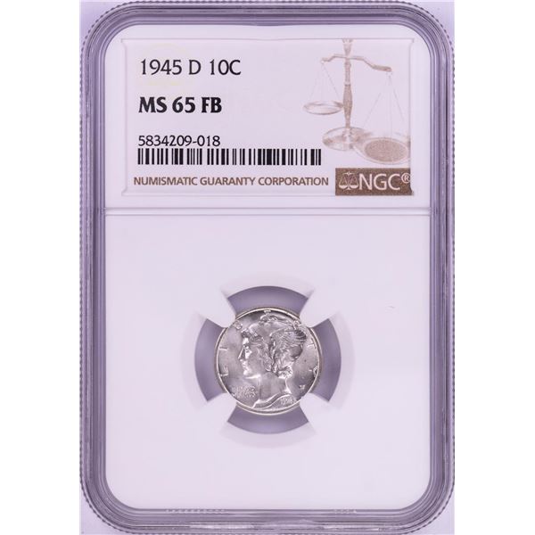 1945-D Mercury Dime Coin NGC MS65FB