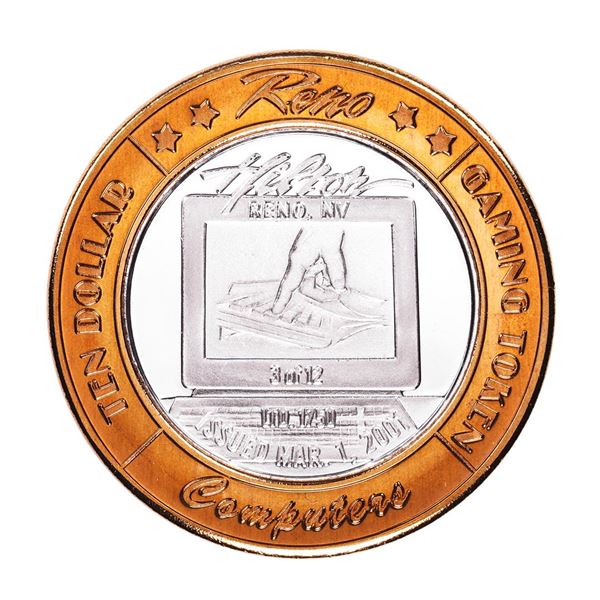 .999 Silver Reno Hilton Nevada $10 Casino Limited Edition Gaming Token