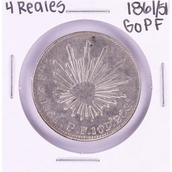 1861/51 GoPF Mexico 4 Reales Silver Coin