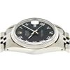 Image 8 : Rolex Men's Stainless Steel Black Roman Datejust 36MM Wristwatch Datejust