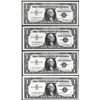 Image 1 : Lot of (4) 1957/A $1 Silver Certificate Star Notes